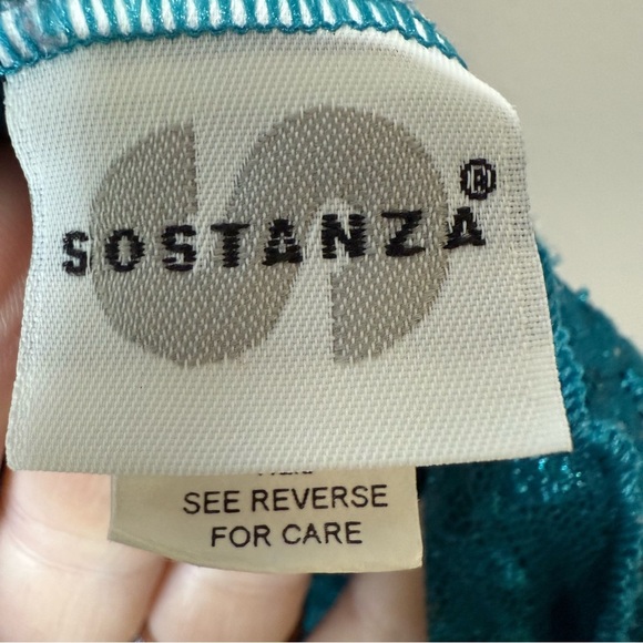 Vintage Sostanza Teal Lace Babydoll Lingerie – Size Small - Picture 5 of 6